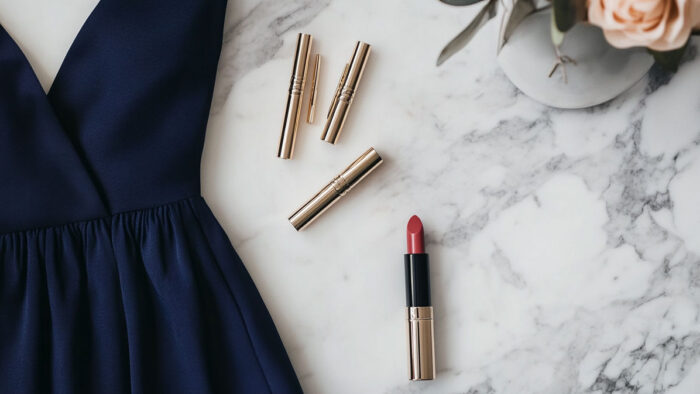 What Color Lipstick Goes with a Navy Blue Dress?