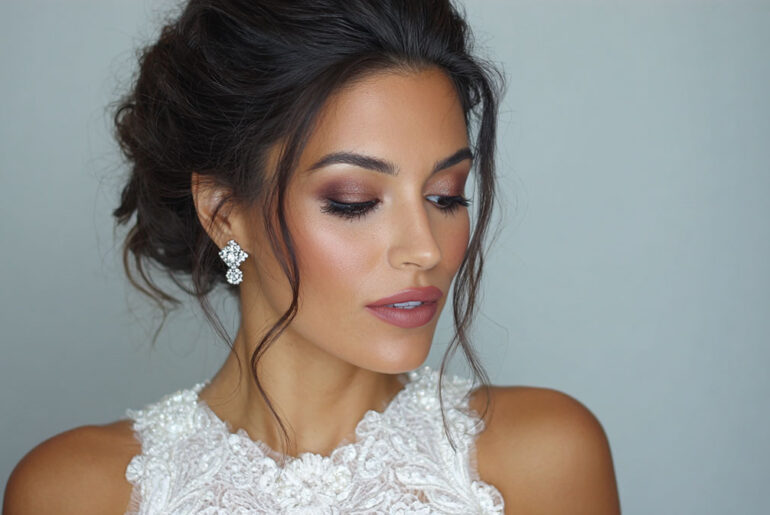 makeup looks for white dress