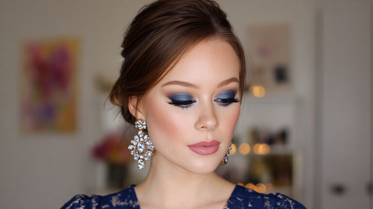 Makeup Looks For Navy Blue Dress That Complement It 